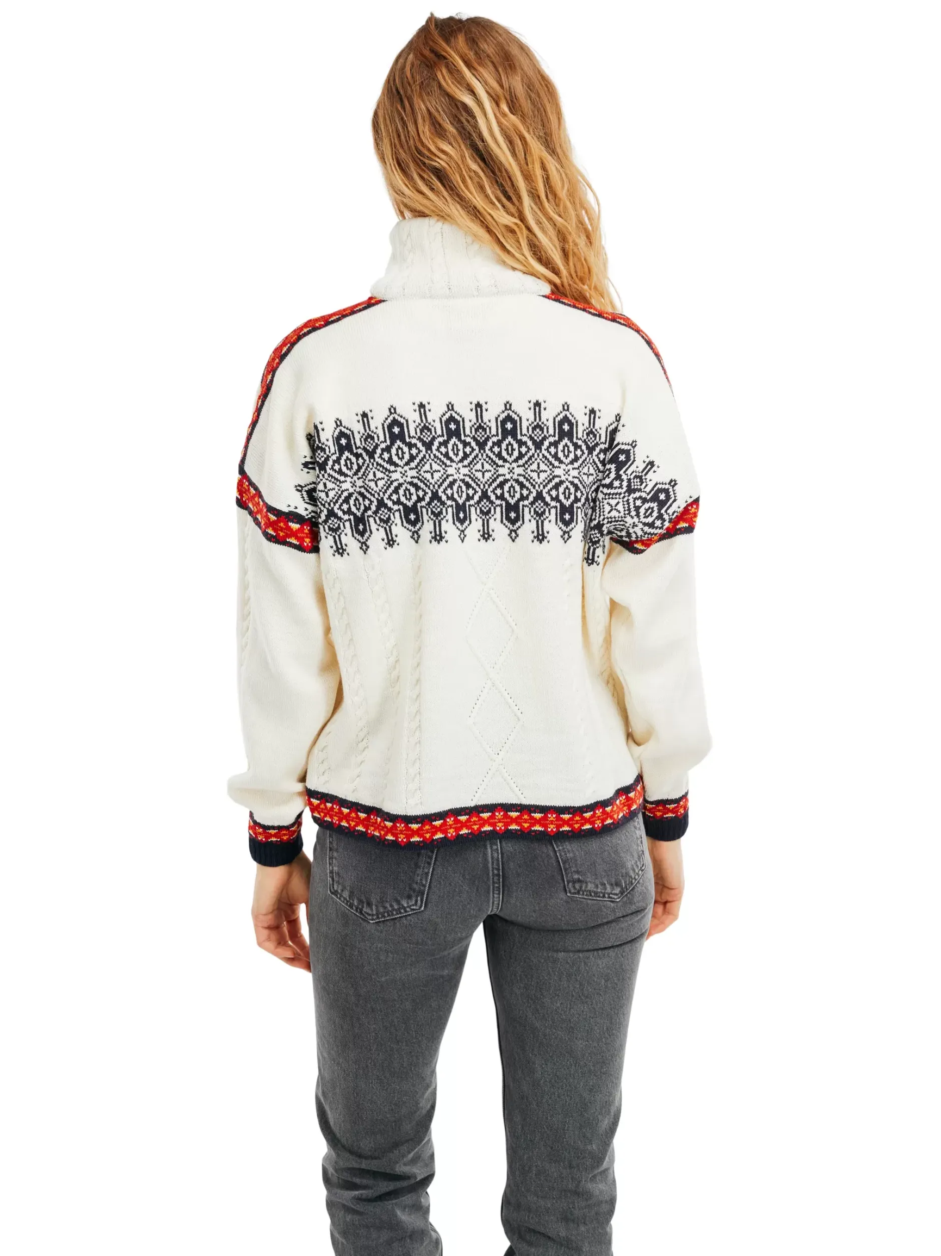 Online Dale of Norway Aspoy Ullgenser Dame Offwhite Rod Navy