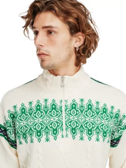 Fashion Dale of Norway Aspoy Ullgenser Herre Offwhite/Gronn