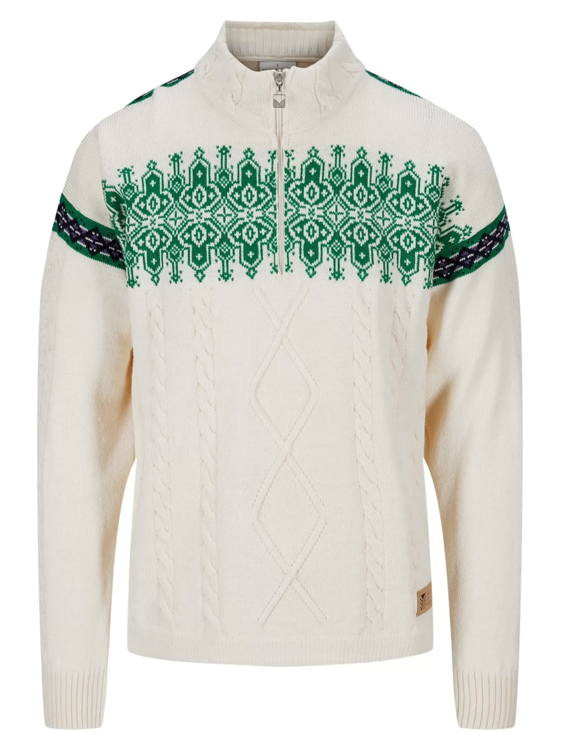 Fashion Dale of Norway Aspoy Ullgenser Herre Offwhite/Gronn