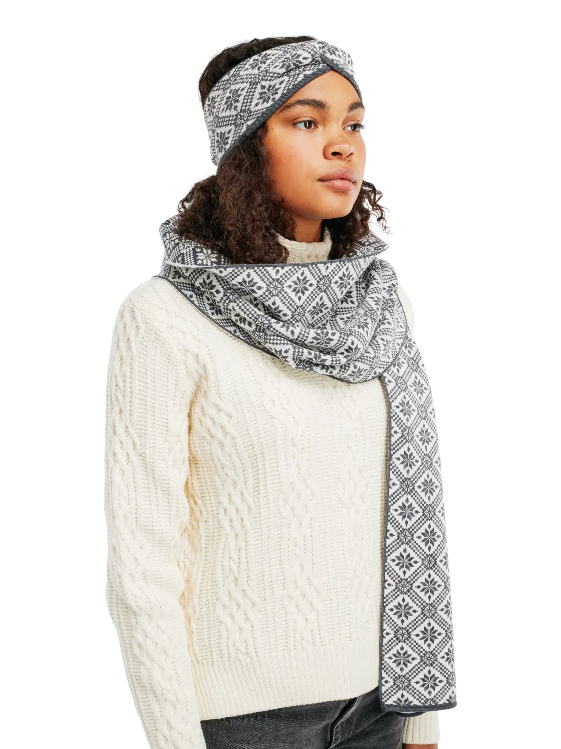 Sale Dale of Norway Christiania Skjerf Merino Gra / Offwhite