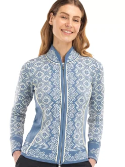 Store Dale of Norway Christiania Ulljakke - Merino Lys Bla Offwhite