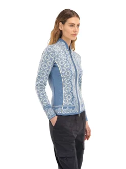 Store Dale of Norway Christiania Ulljakke - Merino Lys Bla Offwhite