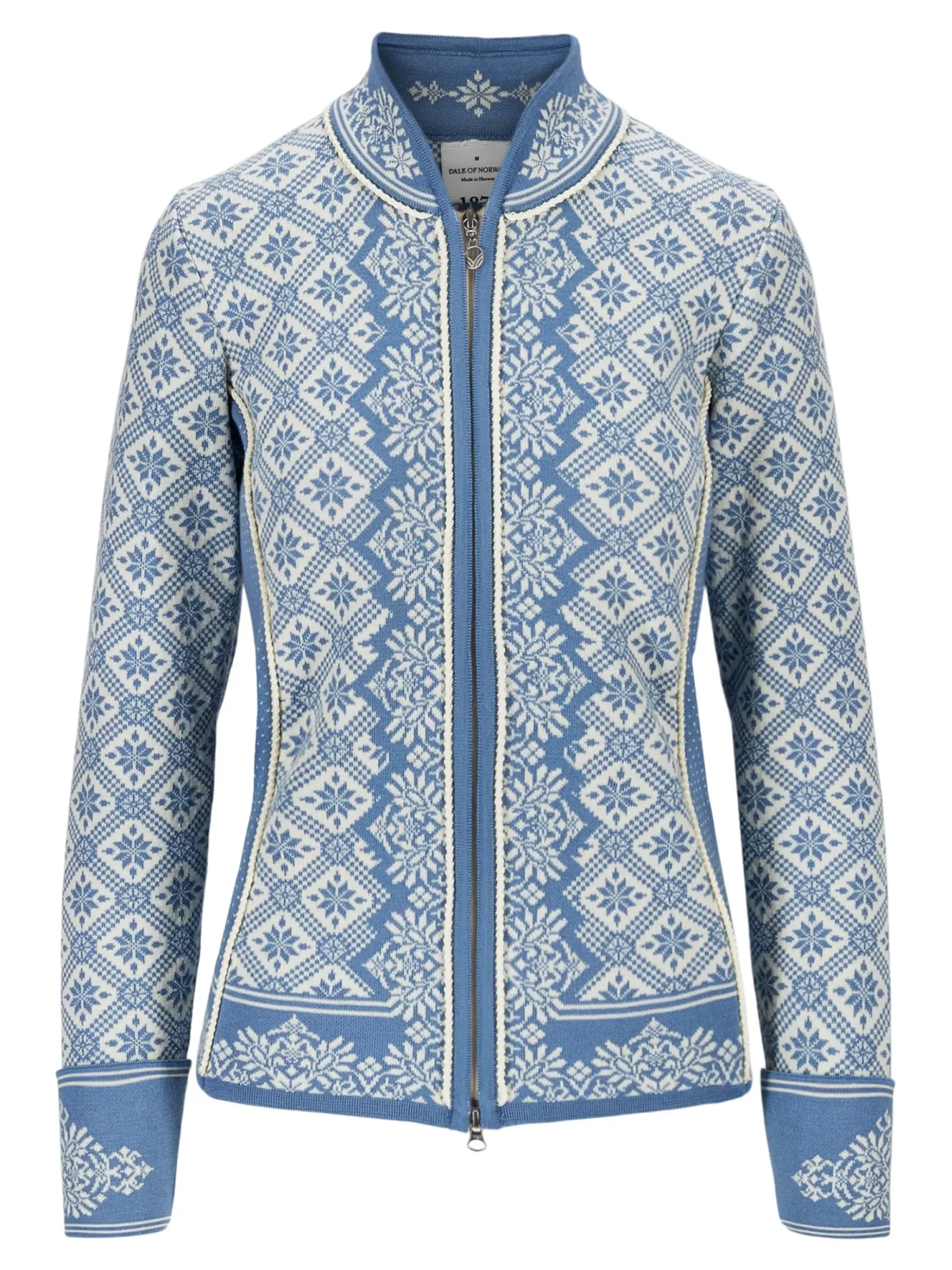 Store Dale of Norway Christiania Ulljakke - Merino Lys Bla Offwhite