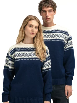 Cheap Dale of Norway Cortina 1956 Unisex Genser - Norsk Ull Mork Bla