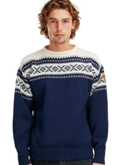 Cheap Dale of Norway Cortina 1956 Unisex Genser - Norsk Ull Mork Bla