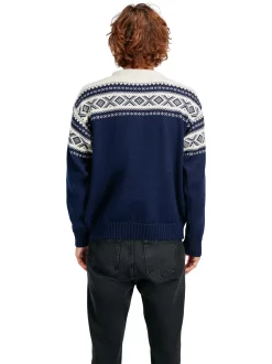 Cheap Dale of Norway Cortina 1956 Unisex Genser - Norsk Ull Mork Bla