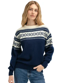 Cheap Dale of Norway Cortina 1956 Unisex Genser - Norsk Ull Mork Bla