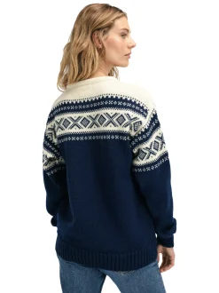 Cheap Dale of Norway Cortina 1956 Unisex Genser - Norsk Ull Mork Bla
