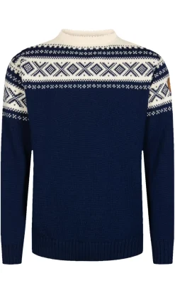 Cheap Dale of Norway Cortina 1956 Unisex Genser - Norsk Ull Mork Bla