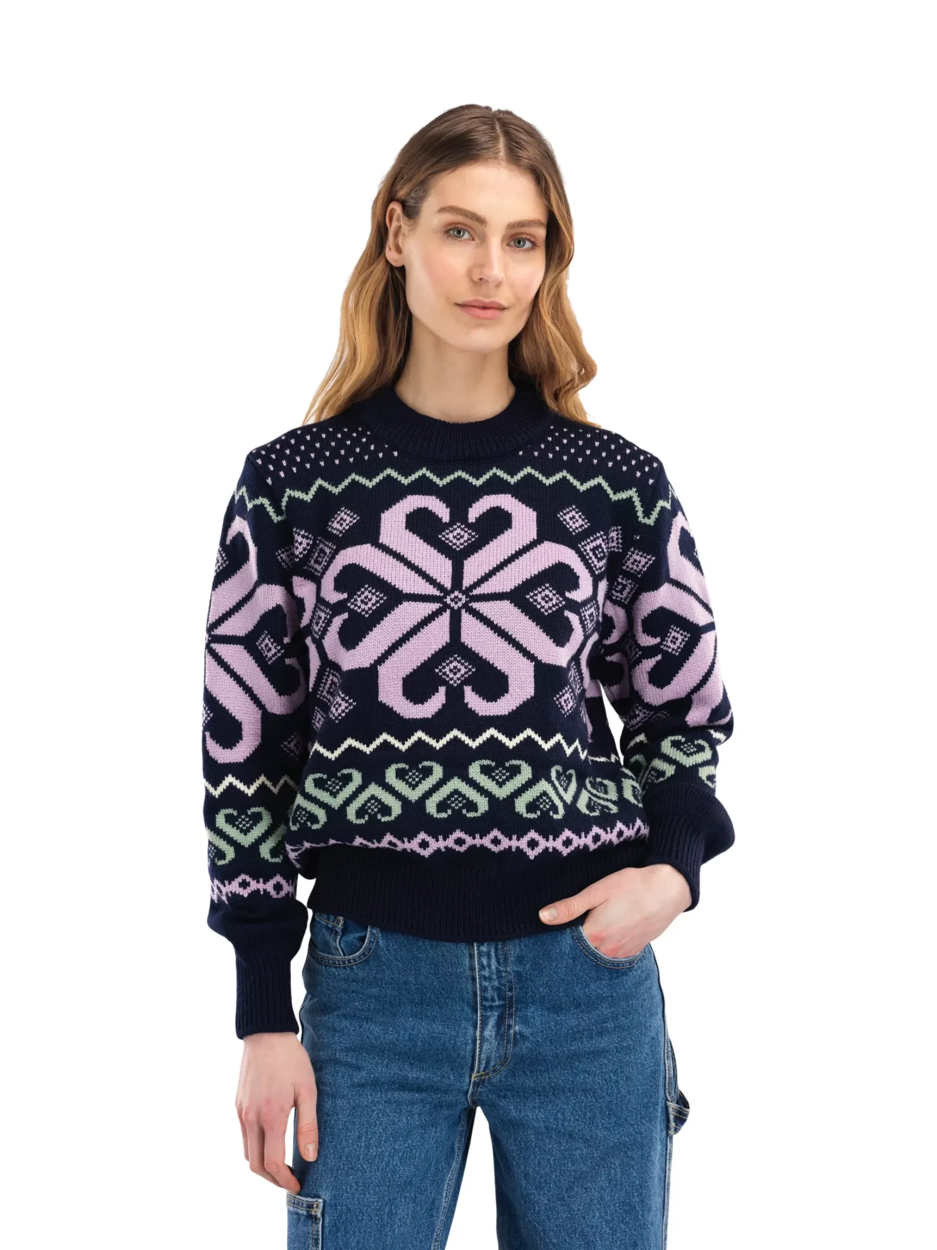 Sale Dale of Norway Falkeberg Ullgenser Dame Mork Bla / Lavender