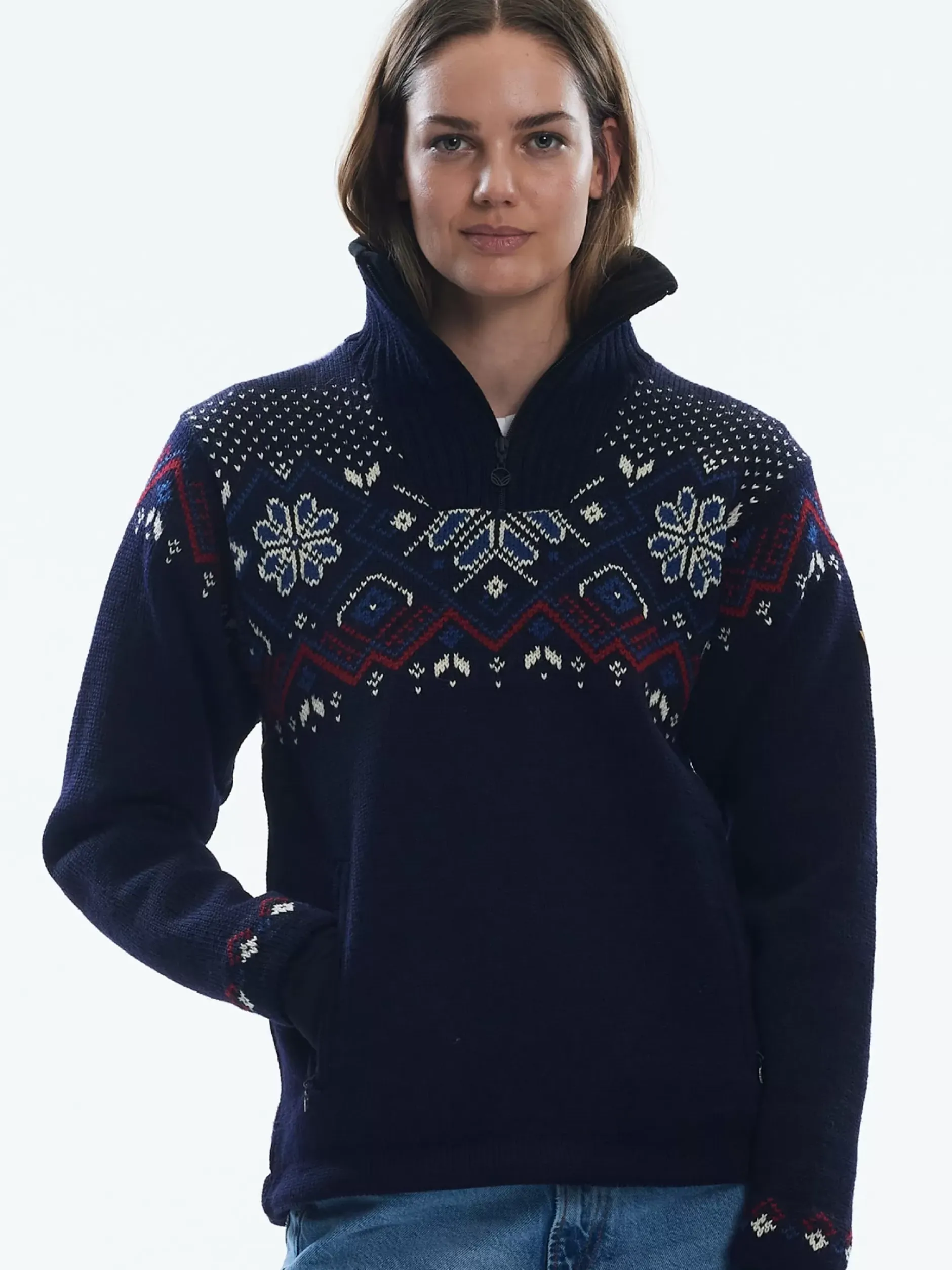 New Dale of Norway Fongen Ullgenser - Vindstopper Mork Bla