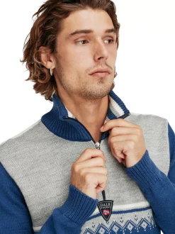 New Dale of Norway Lahti Ullgenser Indigo - Lys Gra - Offwhite