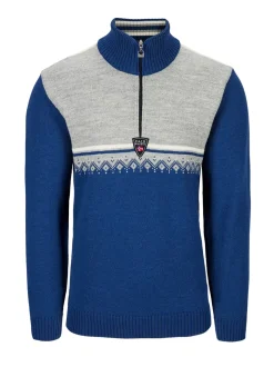New Dale of Norway Lahti Ullgenser Indigo - Lys Gra - Offwhite