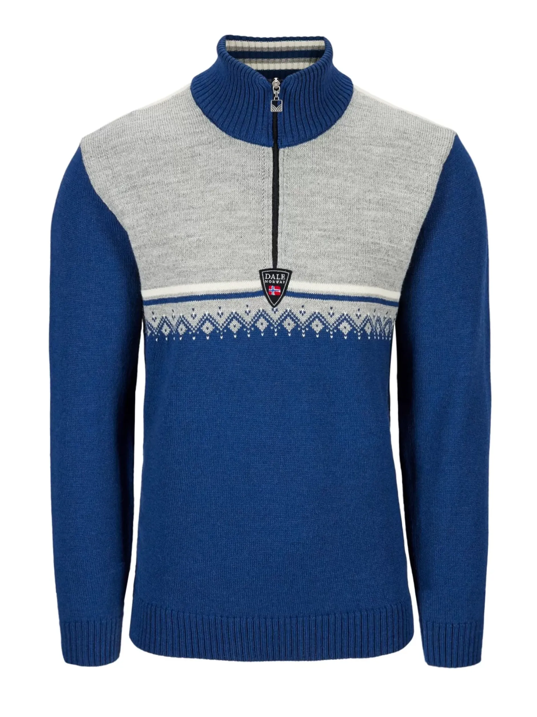 New Dale of Norway Lahti Ullgenser Indigo - Lys Gra - Offwhite