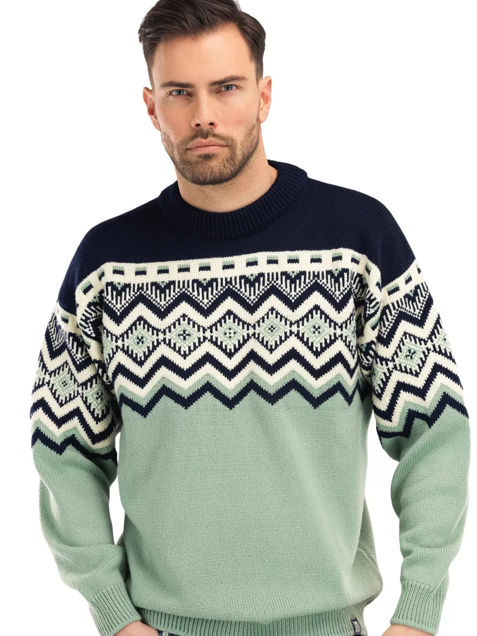 Sale Dale of Norway Randaberg Ullgenser Herre - Merino Lys Gronn