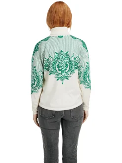 Best Sale Dale of Norway Rosendal Ullgenser Dame Offwhite - Lys Gronn
