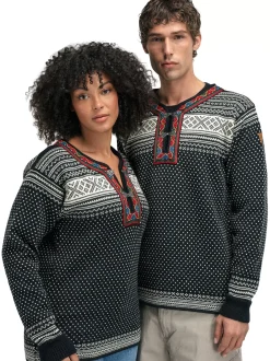 Clearance Dale of Norway Setesdal Genser Unisex - Norsk Ull Sort
