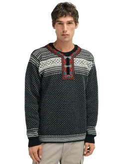 Clearance Dale of Norway Setesdal Genser Unisex - Norsk Ull Sort