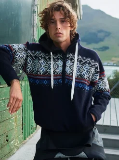 Hot Dale of Norway Vail Weatherproof Hoodie Norsk Ull Herre Mork Bla