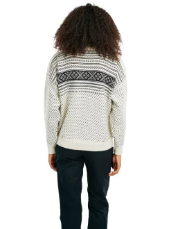 Store Dale of Norway Valloy Ullgenser Dame Offwhite Sort
