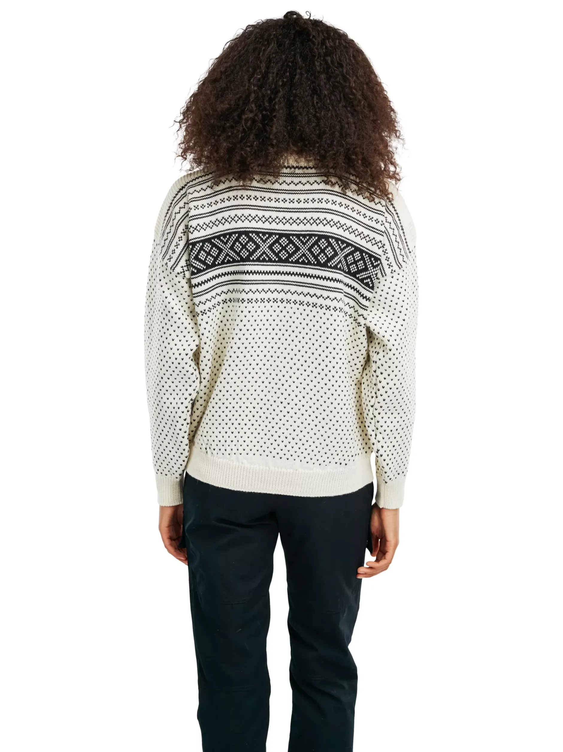 Store Dale of Norway Valloy Ullgenser Dame Offwhite Sort