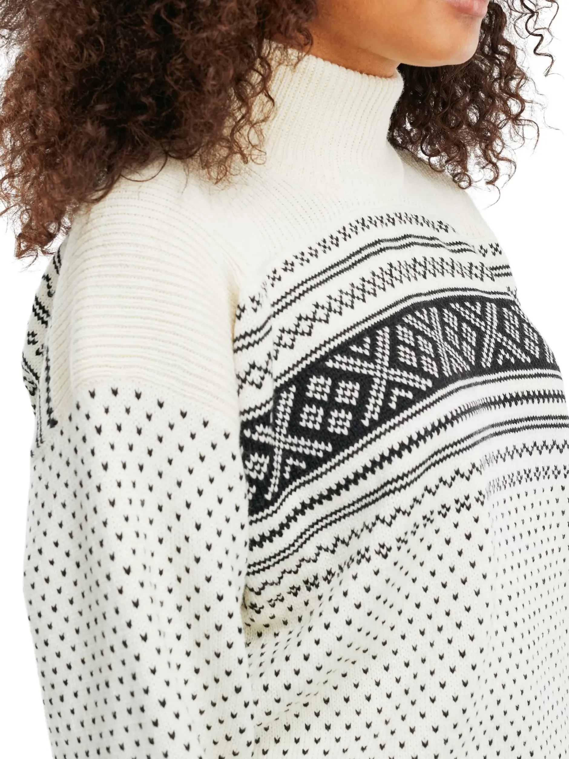 Store Dale of Norway Valloy Ullgenser Dame Offwhite Sort