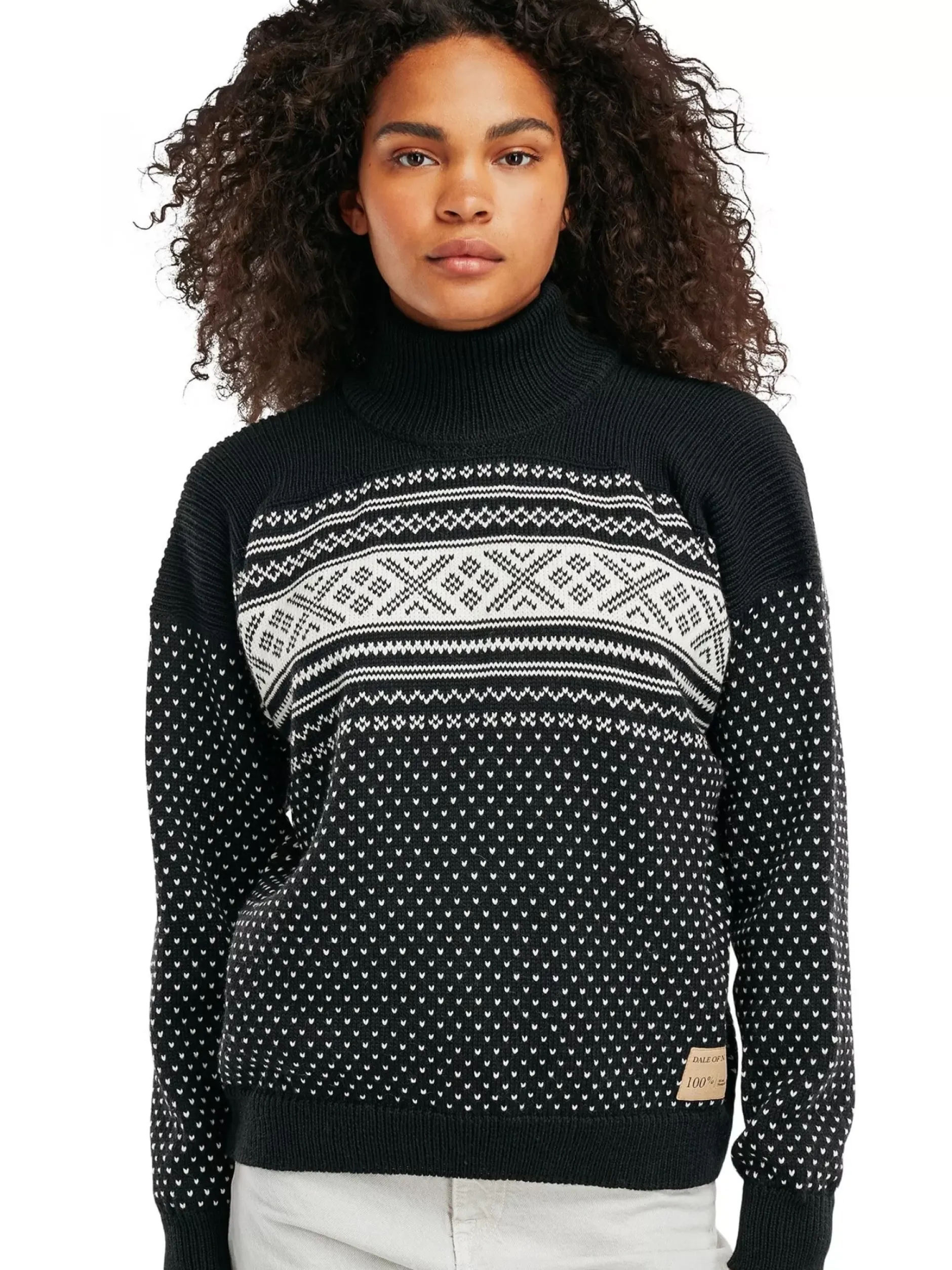 Fashion Dale of Norway Valloy Ullgenser Dame Sort Offwhite
