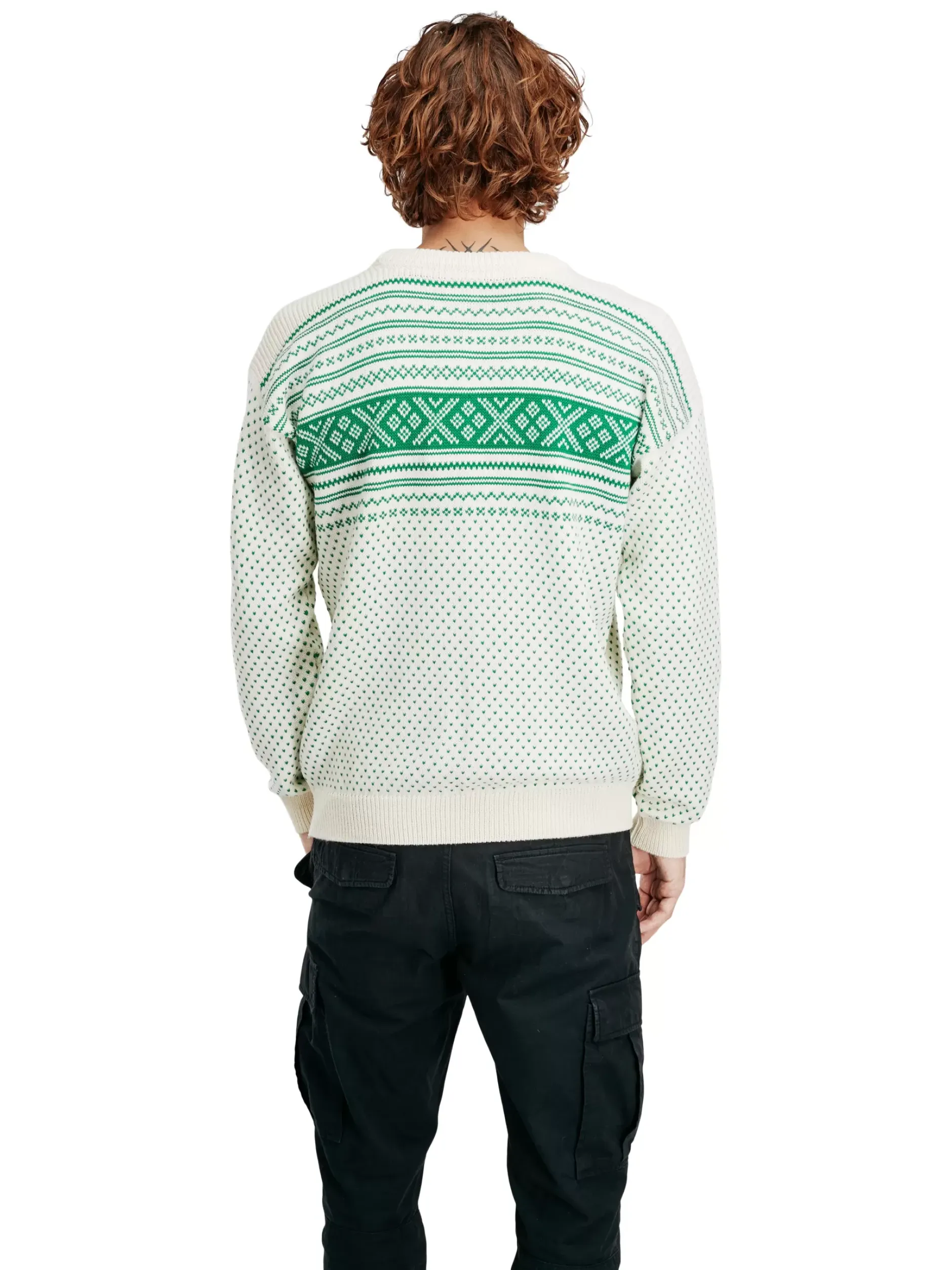 Outlet Dale of Norway Valloy Ullgenser Herre Offwhite / Lys Gronn
