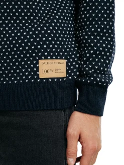 Store Dale of Norway Valloy Ullgenser Herre Navy Offwhite