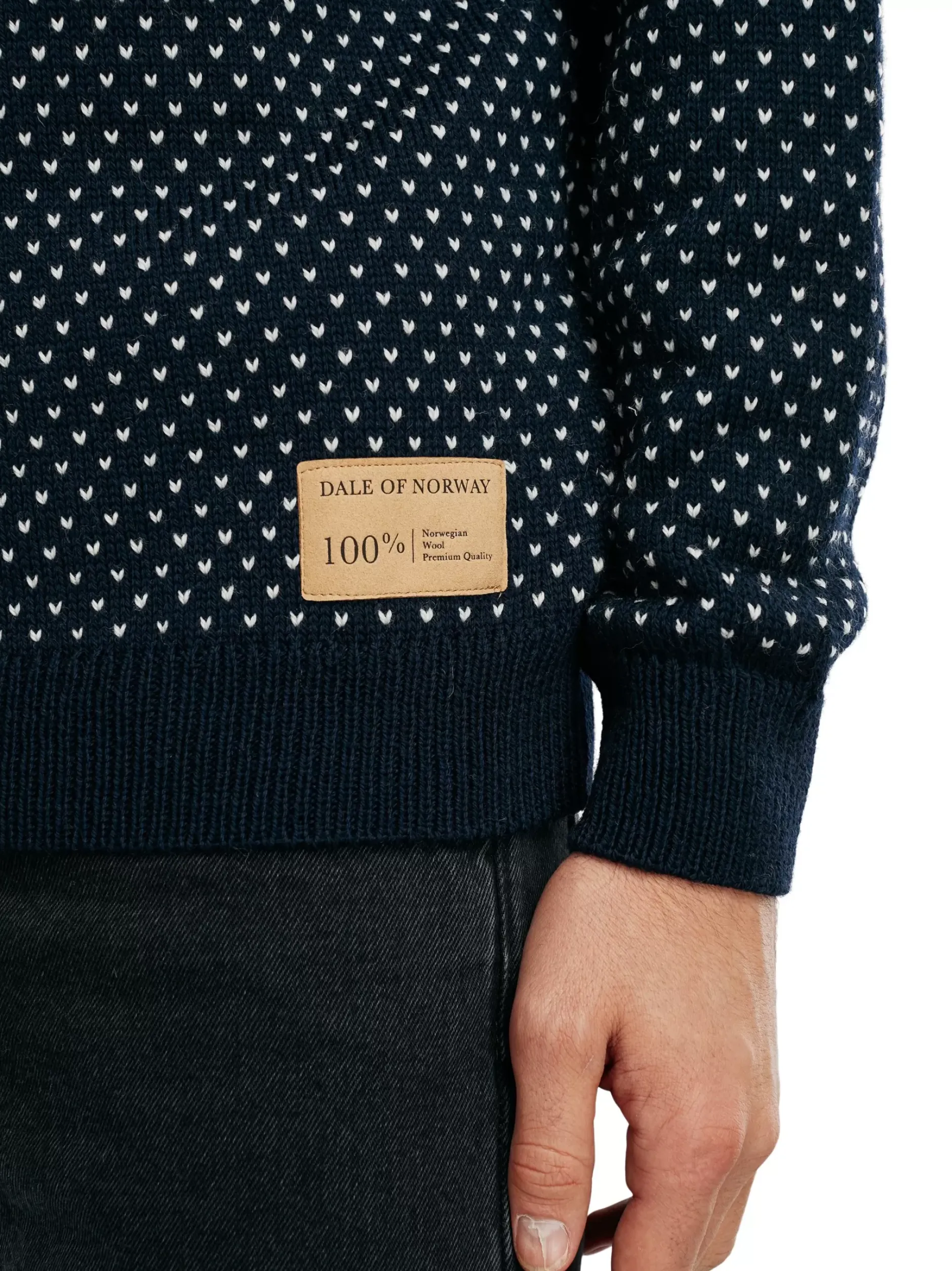 Store Dale of Norway Valloy Ullgenser Herre Navy Offwhite