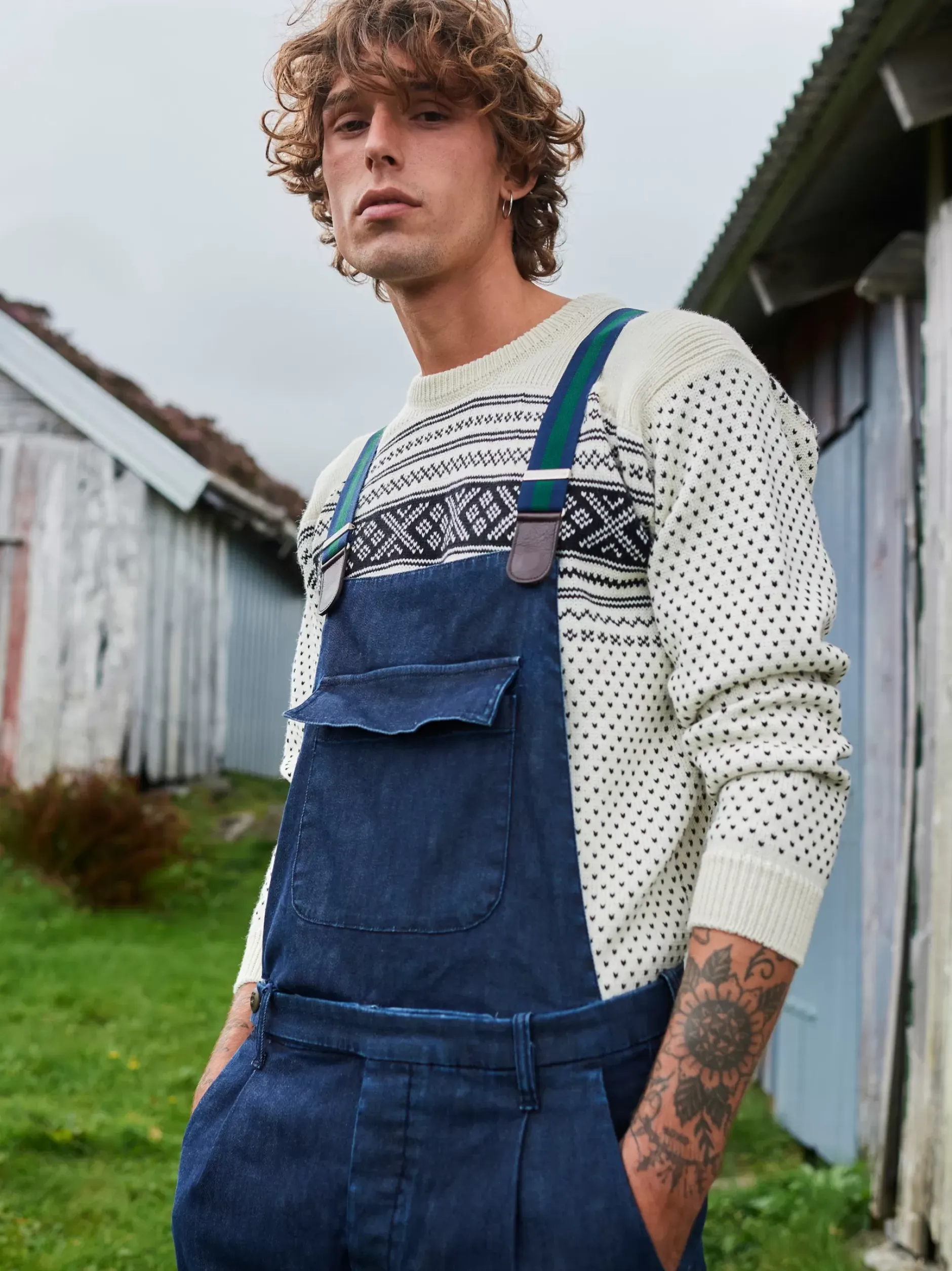 Shop Dale of Norway Valloy Ullgenser Herre Offwhite/Sort