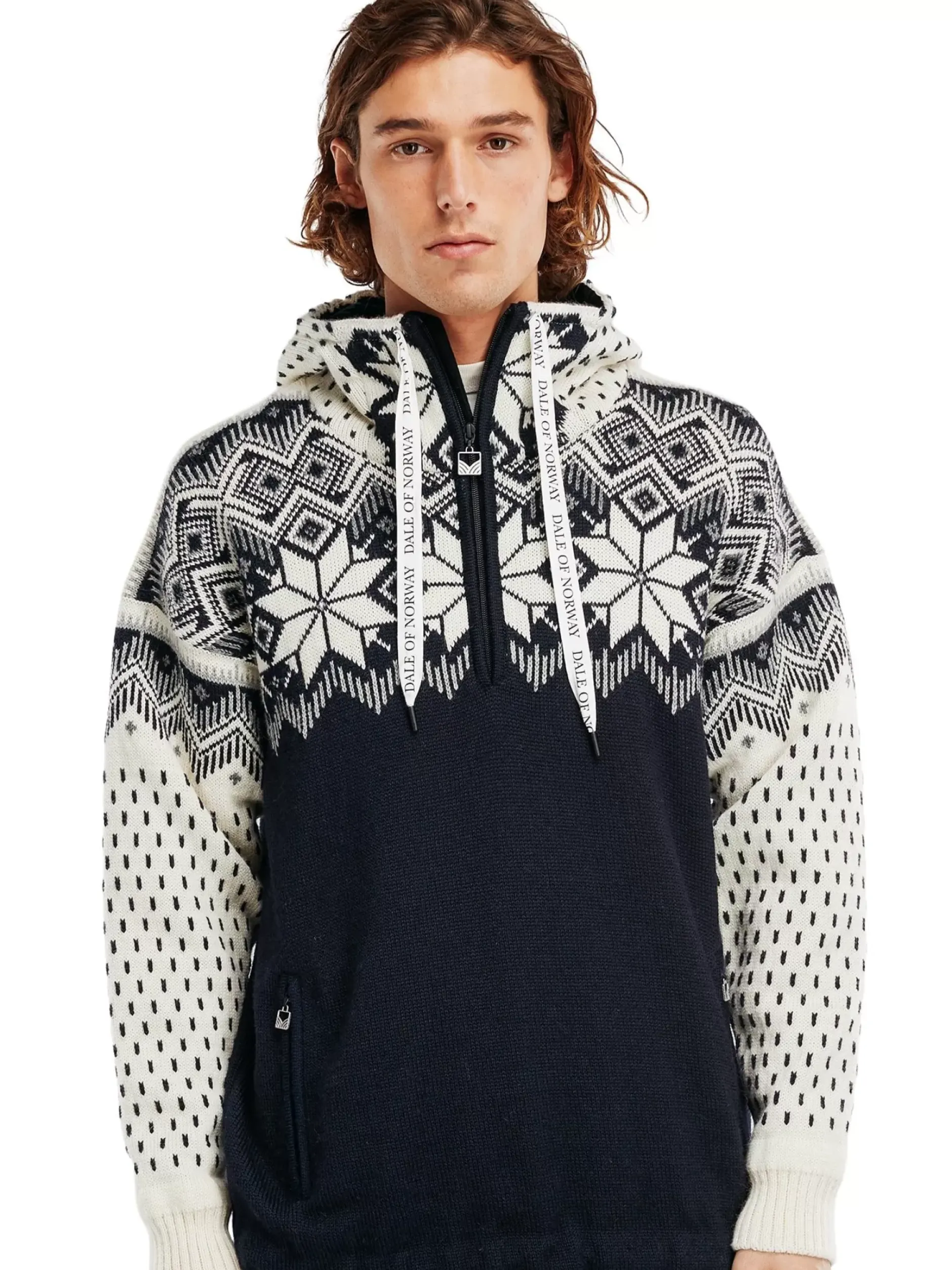 Shop Dale of Norway Vegard Weatherproof Hettegenser - Norsk Ull Mork Bla