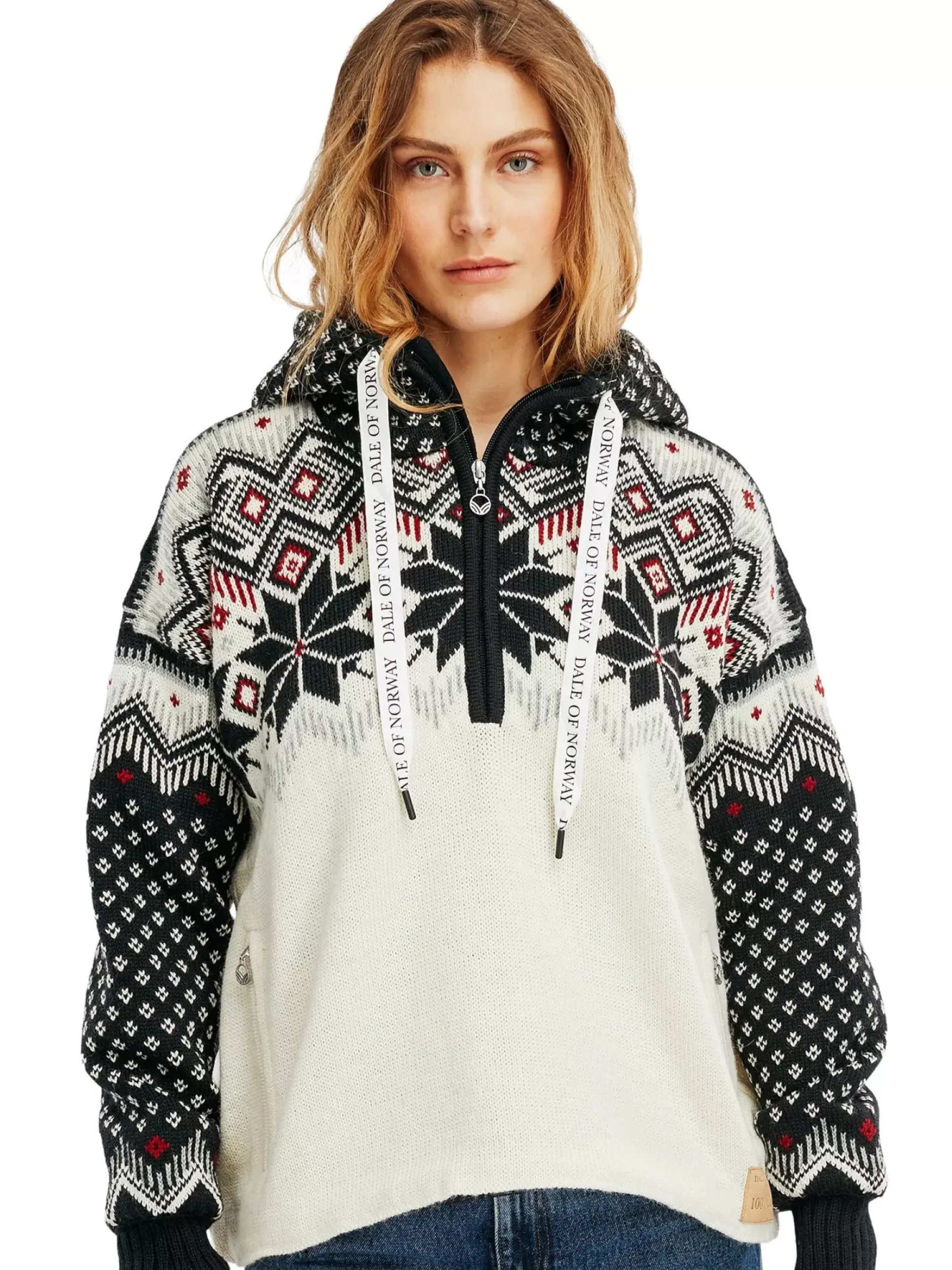 Hot Dale of Norway Vilja Weatherproof Hettegenser - Norsk Ull Offwhite