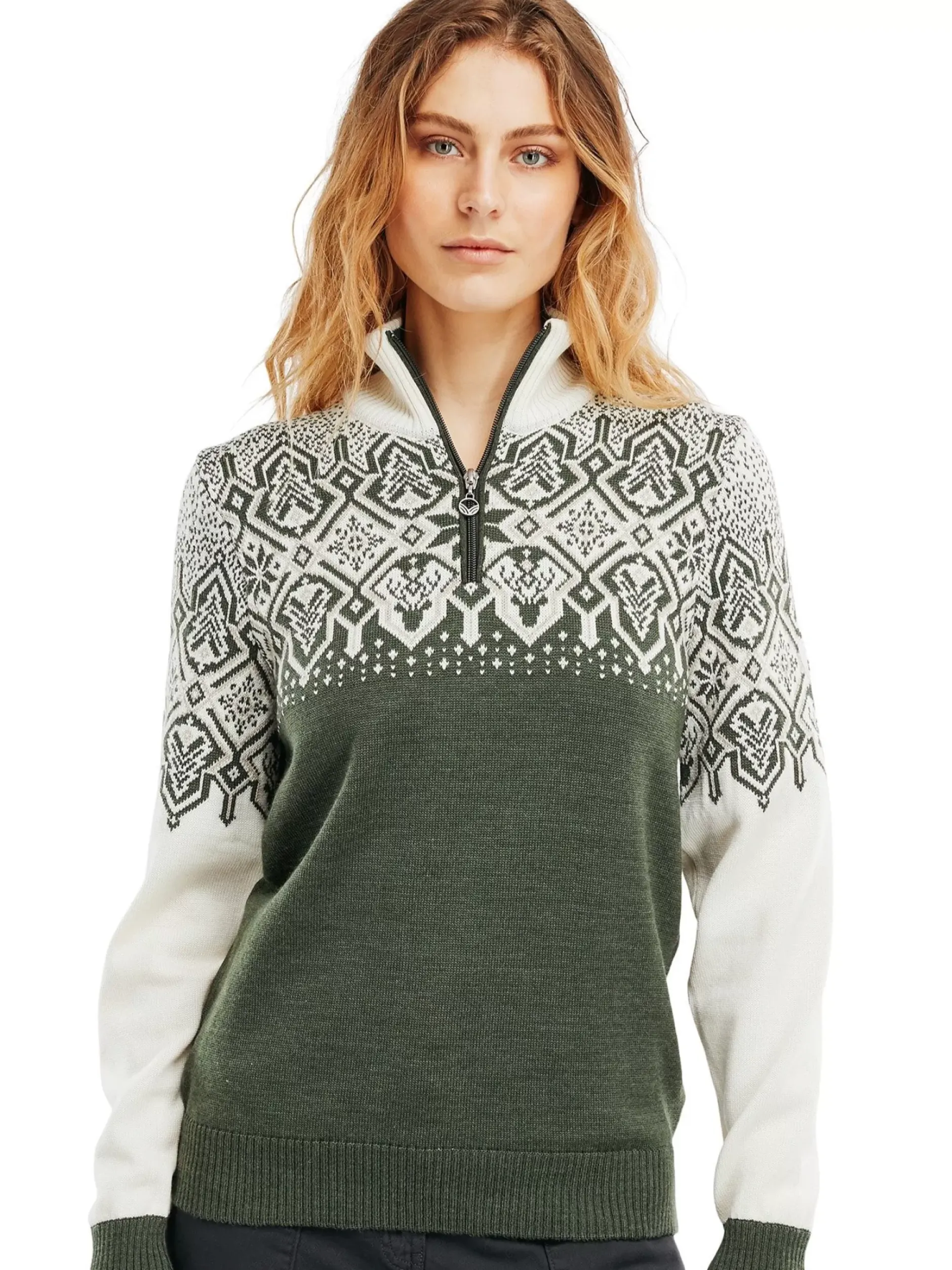 Outlet Dale of Norway Winterland Merino Ullgenser Dame Mork Gronn