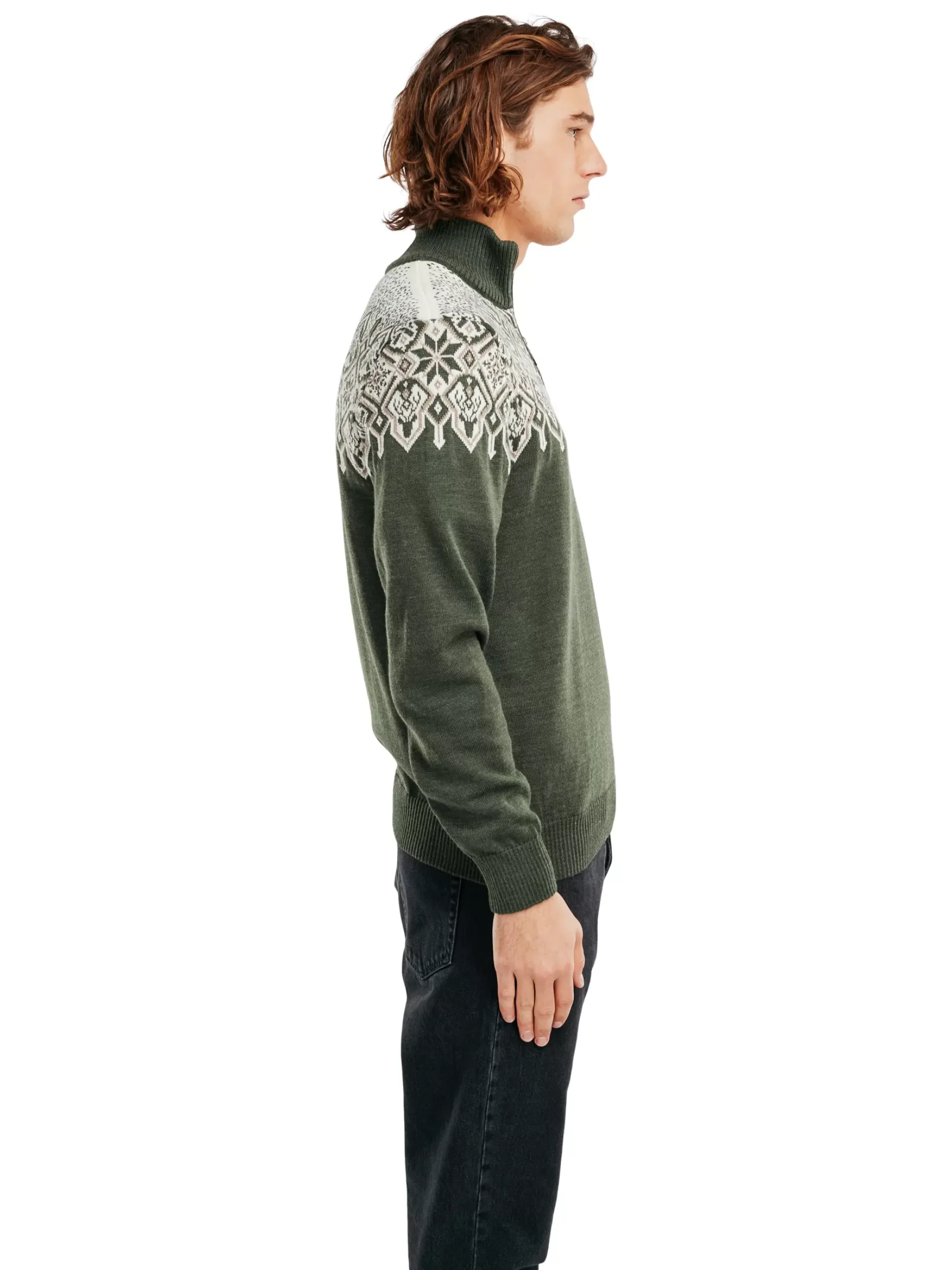Hot Dale of Norway Winterland Merino Ullgenser Herre Mork Gronn